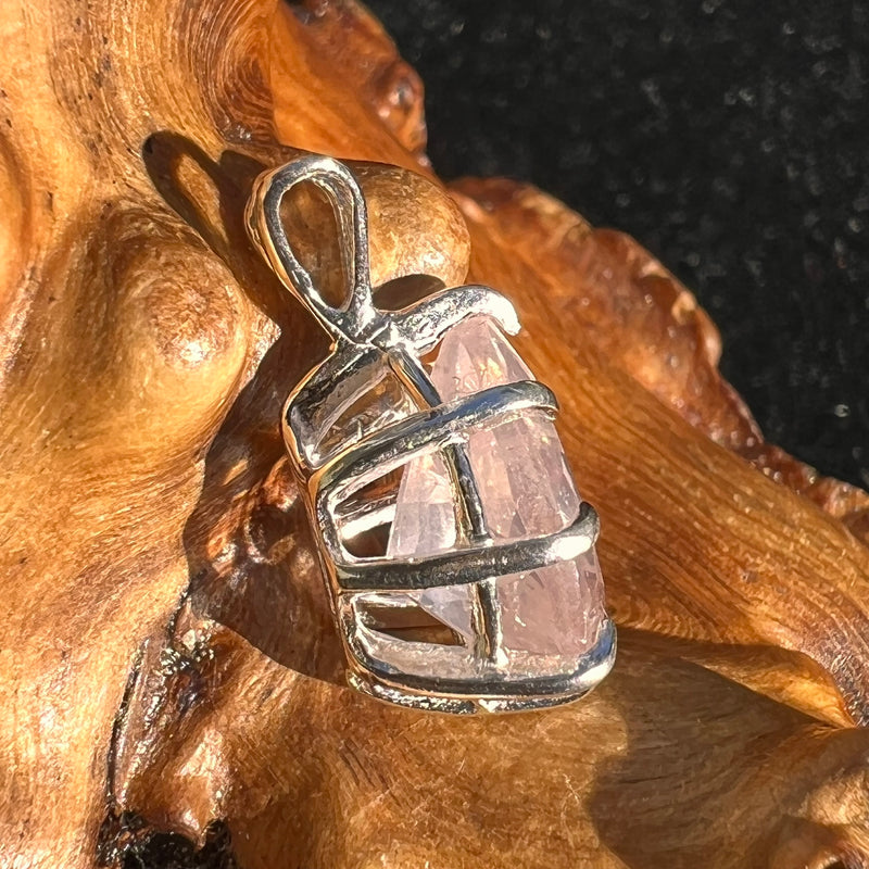 Rose Quartz Pear Pendant Sterling Silver-Moldavite Life