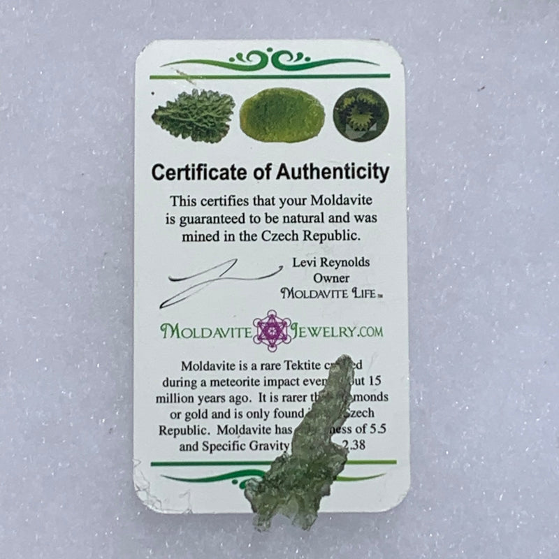 Angel Chime Moldavite Genuine Certified 0.9 Grams 35-Moldavite Life