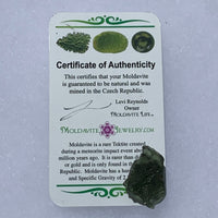 Moldavite Genuine Certified Czech Republic 3.6 grams