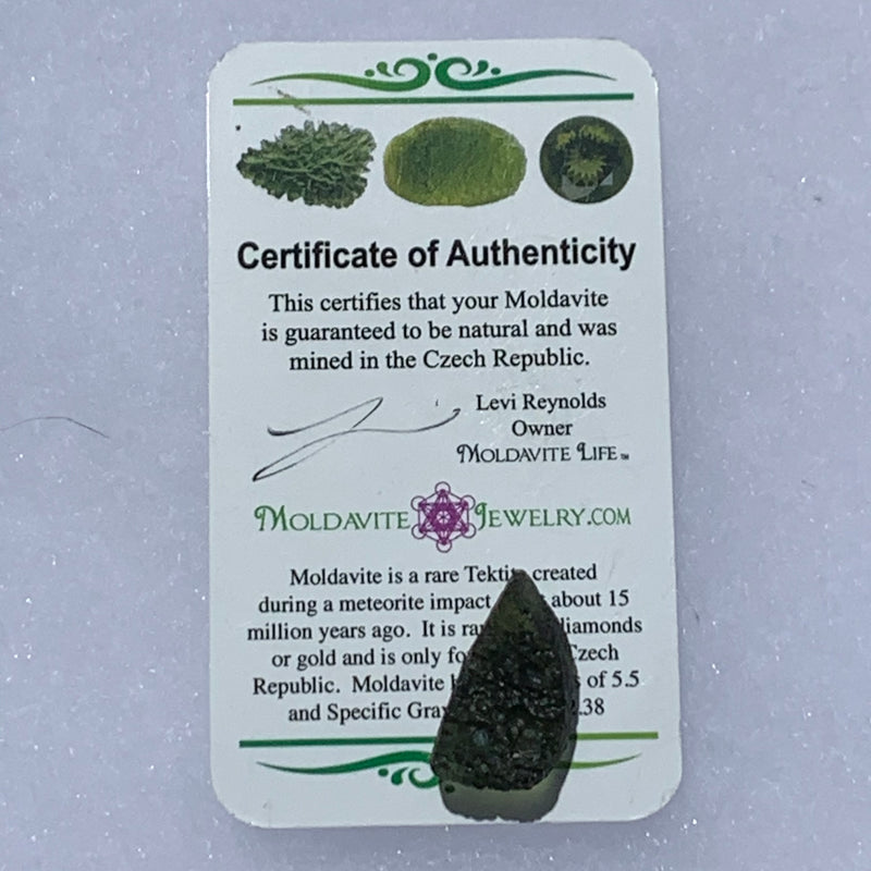 Moldavite Genuine Certified Czech Republic 2.4 grams