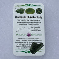 Moldavite Genuine Certified Czech Republic 2.2 grams