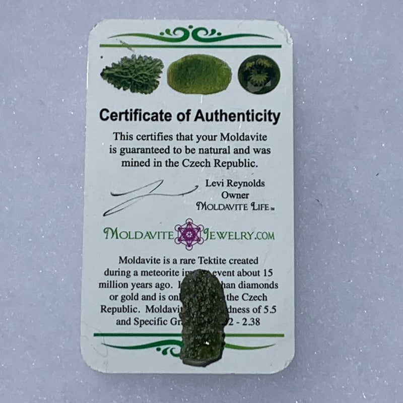 Moldavite Genuine Certified Czech Republic 1.3 grams