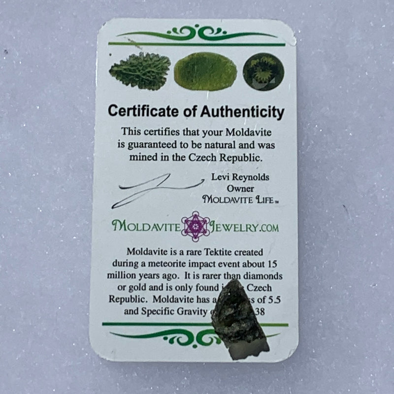 Moldavite Genuine Certified Czech Republic 1.0 grams