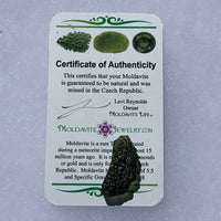 Moldavite Genuine Certified Czech Republic 2.5 grams