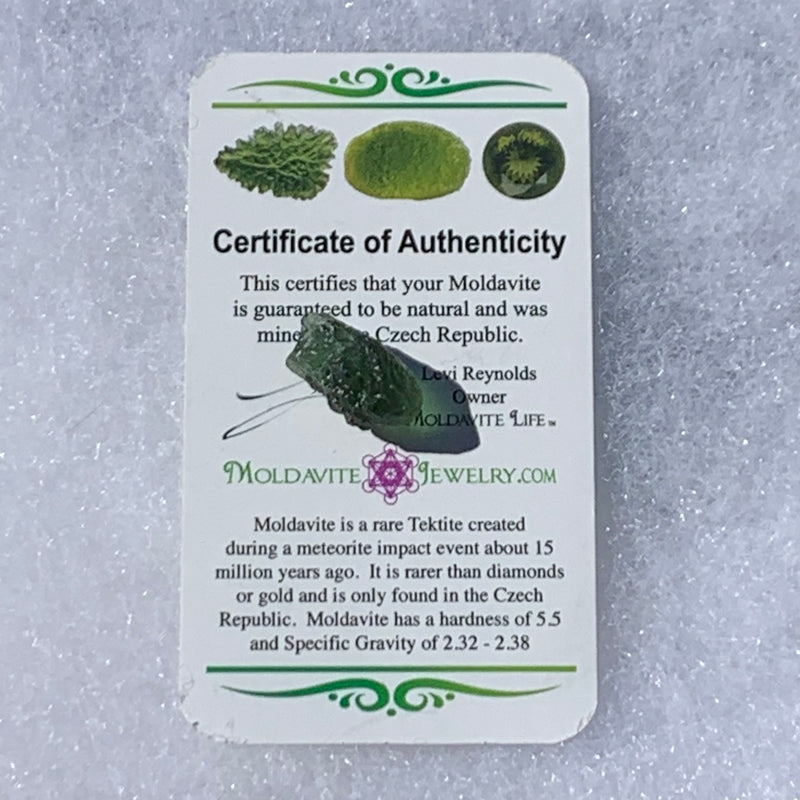 Moldavite Genuine Certified Czech Republic 2.2 grams