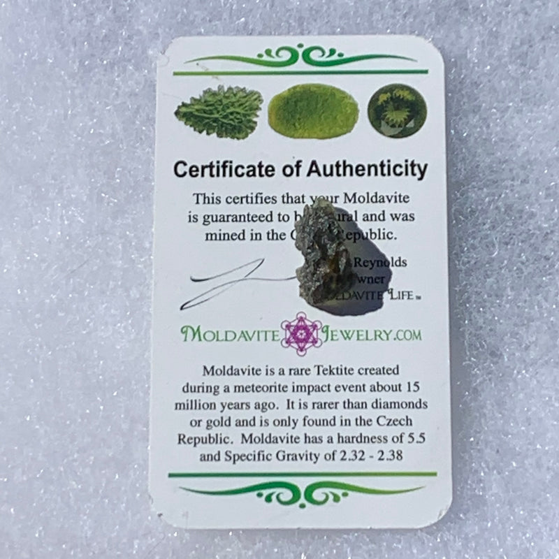 Moldavite Genuine Certified Czech Republic 1.3 grams