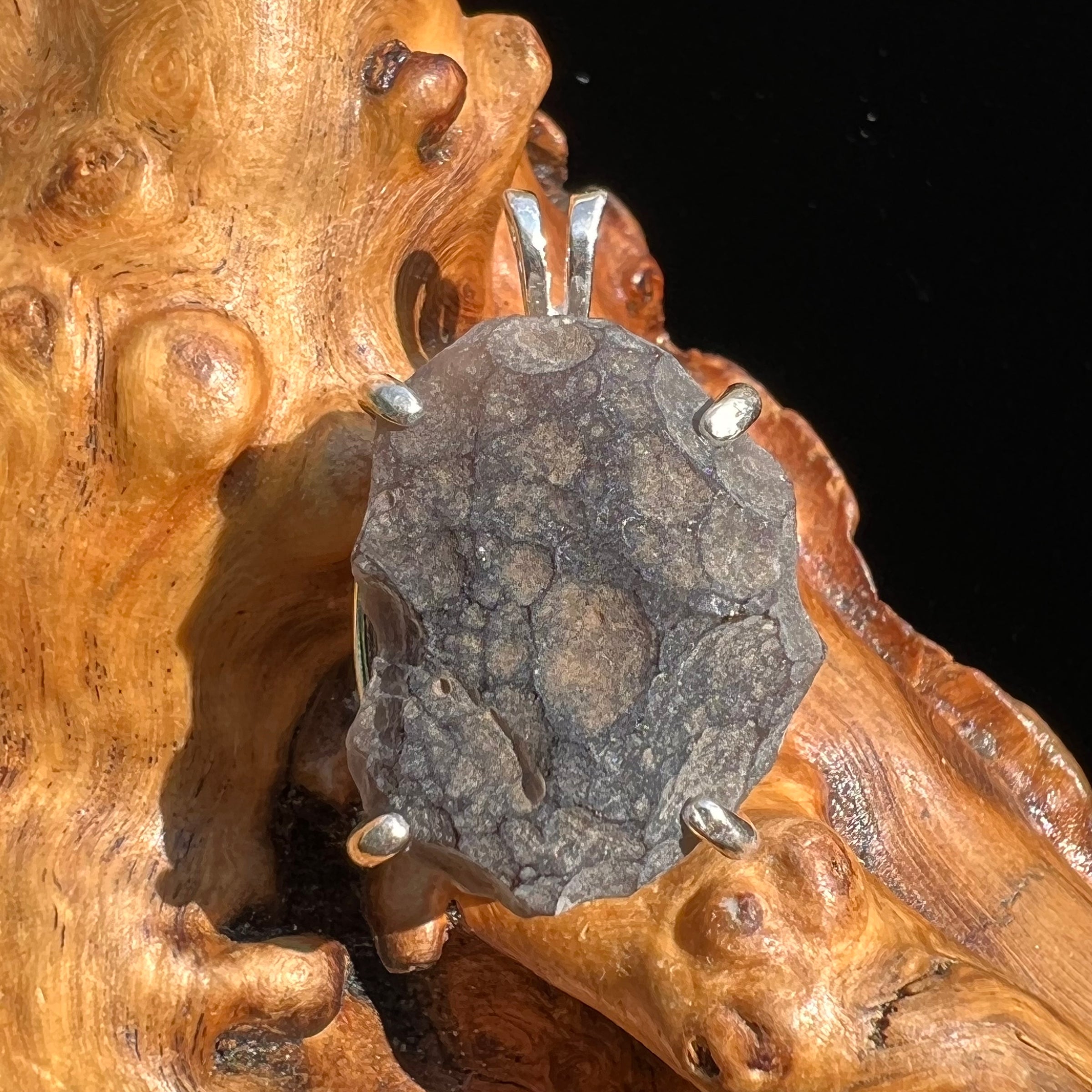Saffordite / Cintamani Stone Pendant Sterling Silver #2840