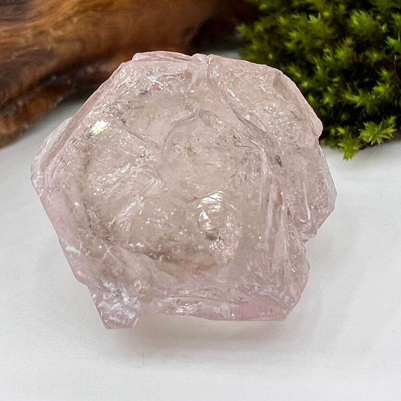 Crystalized Rose Quartz #35-Moldavite Life