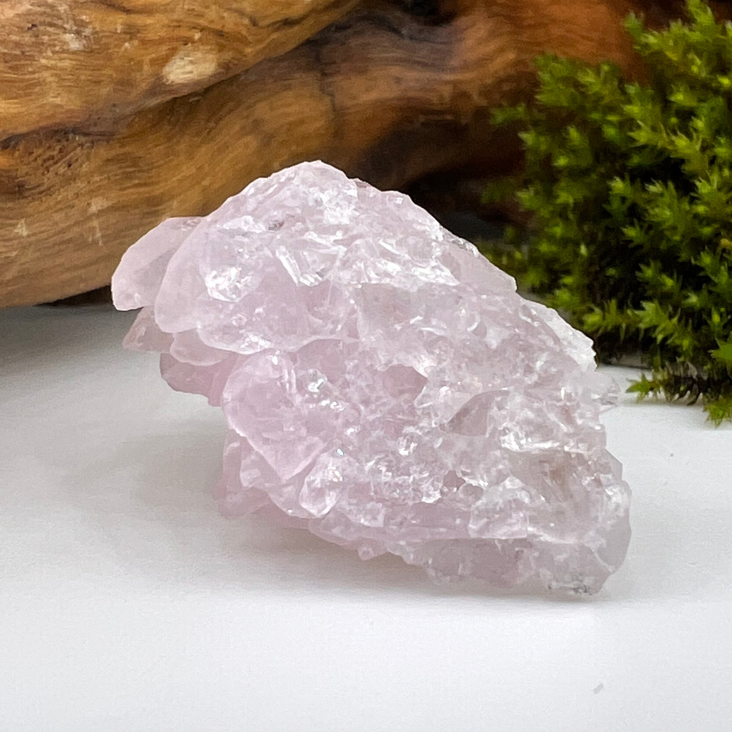 Crystalized Rose Quartz #39-Moldavite Life