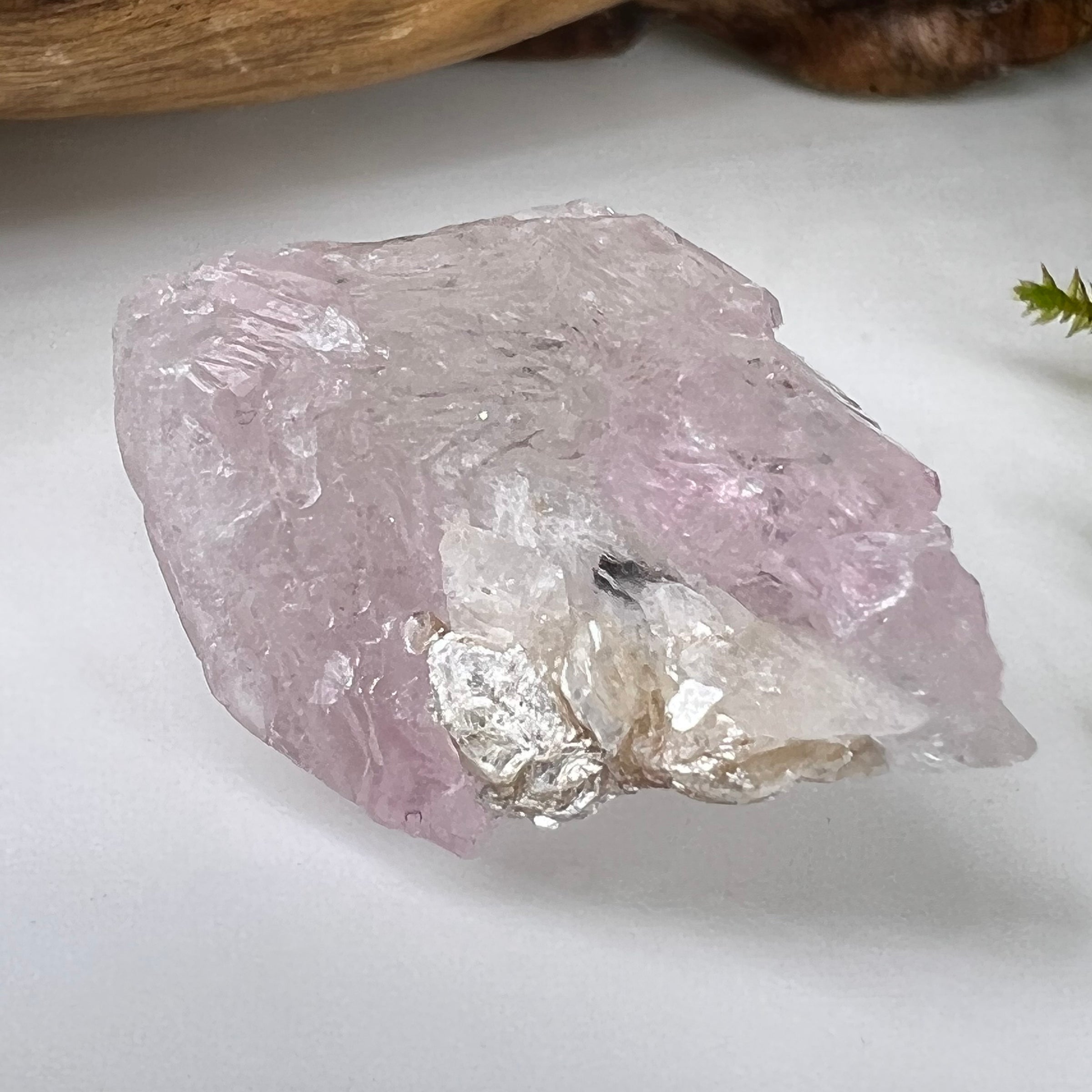 Crystalized Rose Quartz #47-Moldavite Life