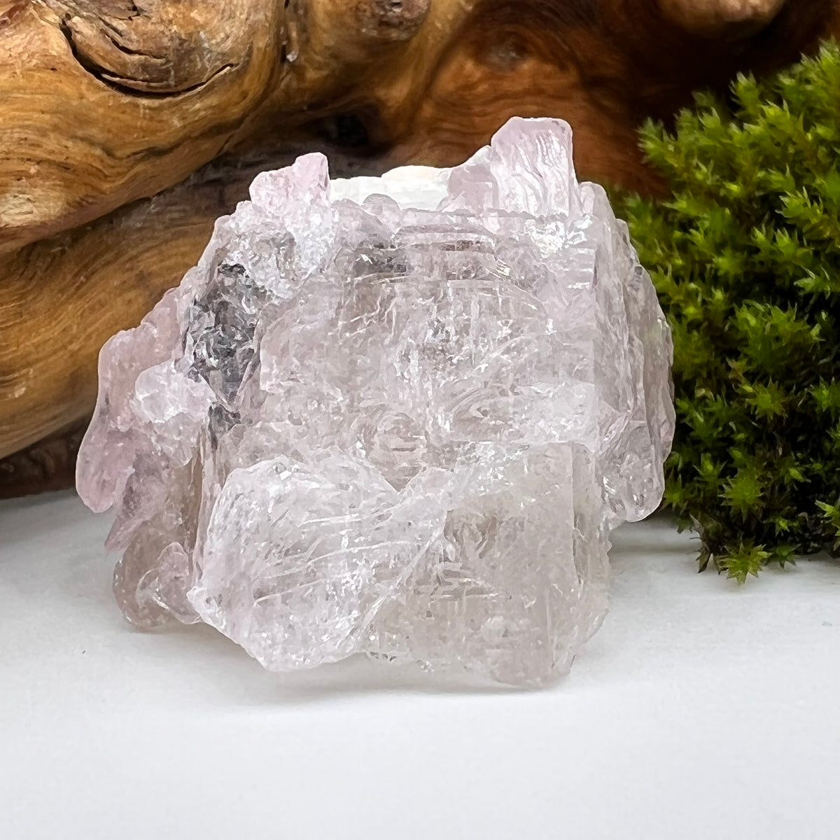 Crystalized Rose Quartz #55-Moldavite Life