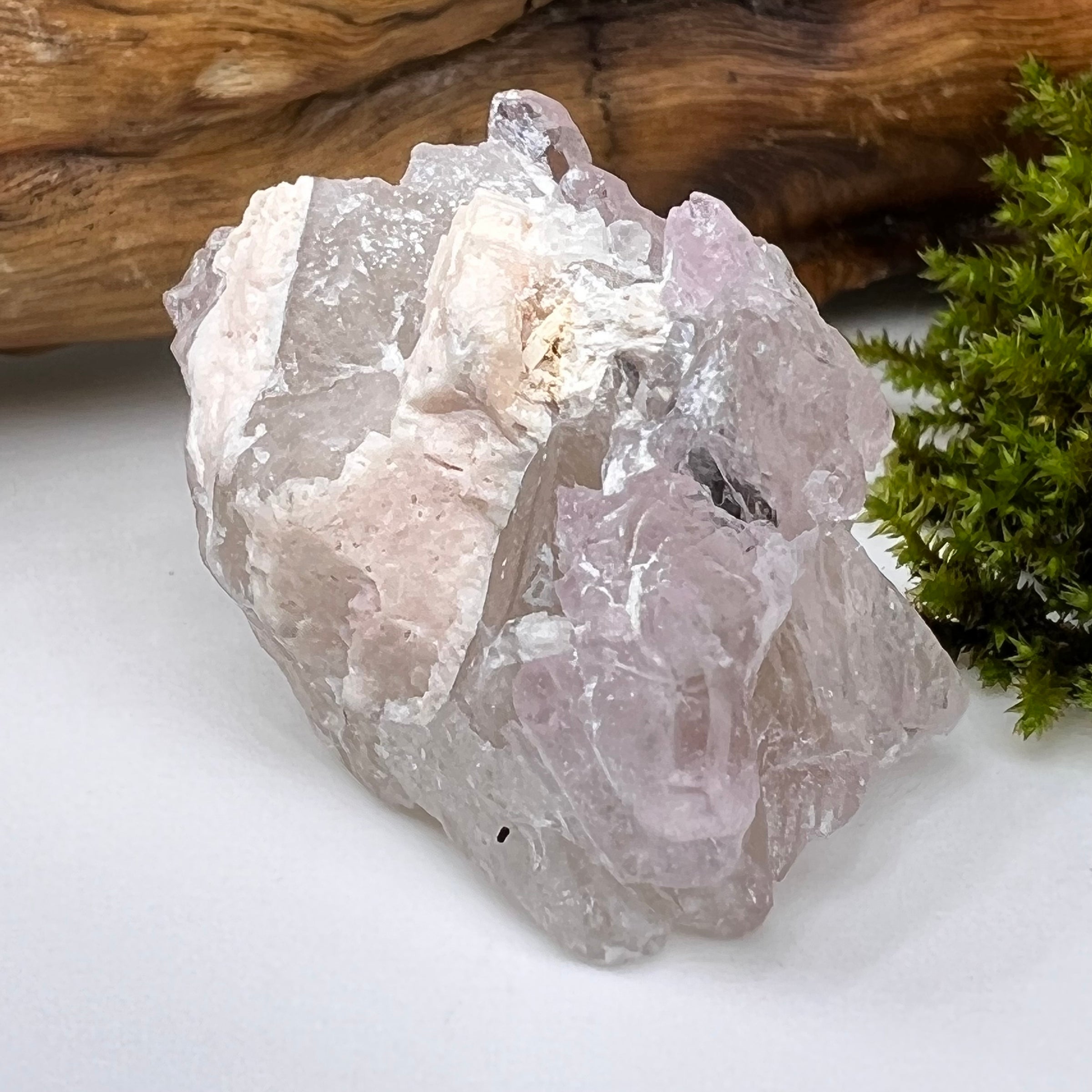 Crystalized Rose Quartz #55-Moldavite Life