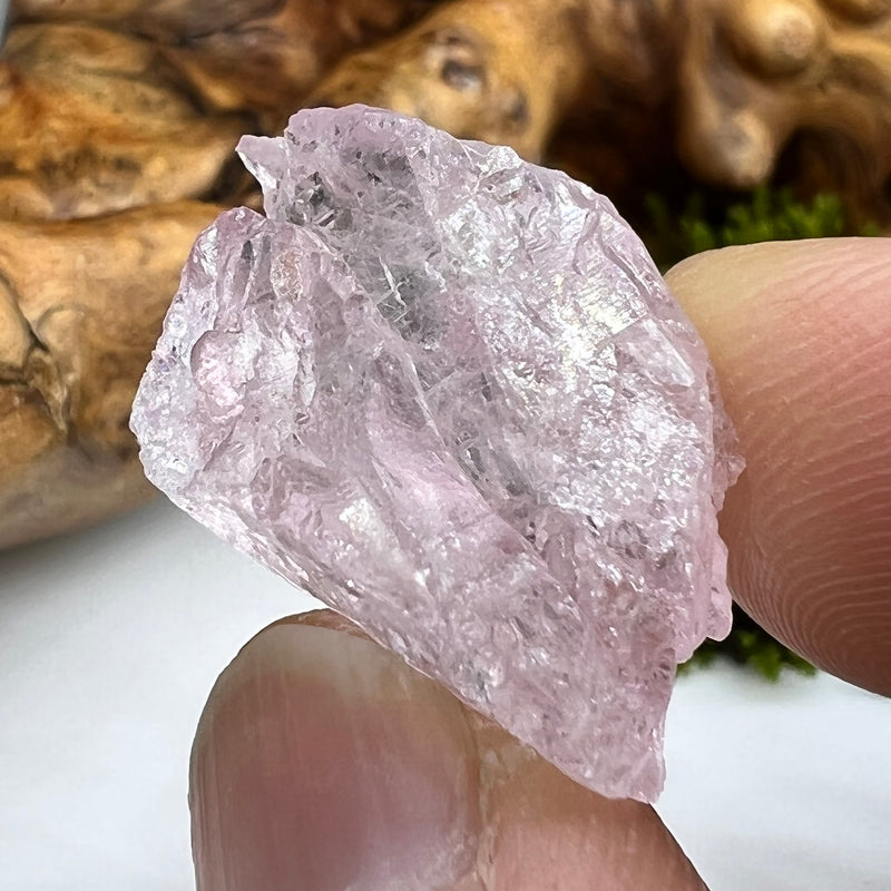 Crystalized Rose Quartz #57-Moldavite Life