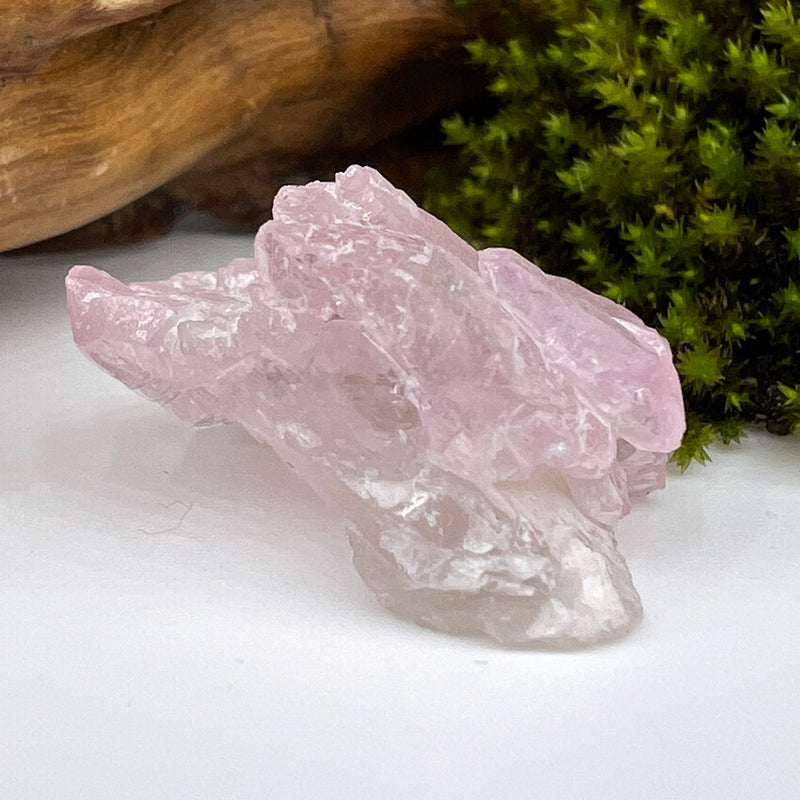 Crystalized Rose Quartz Elestial #58-Moldavite Life