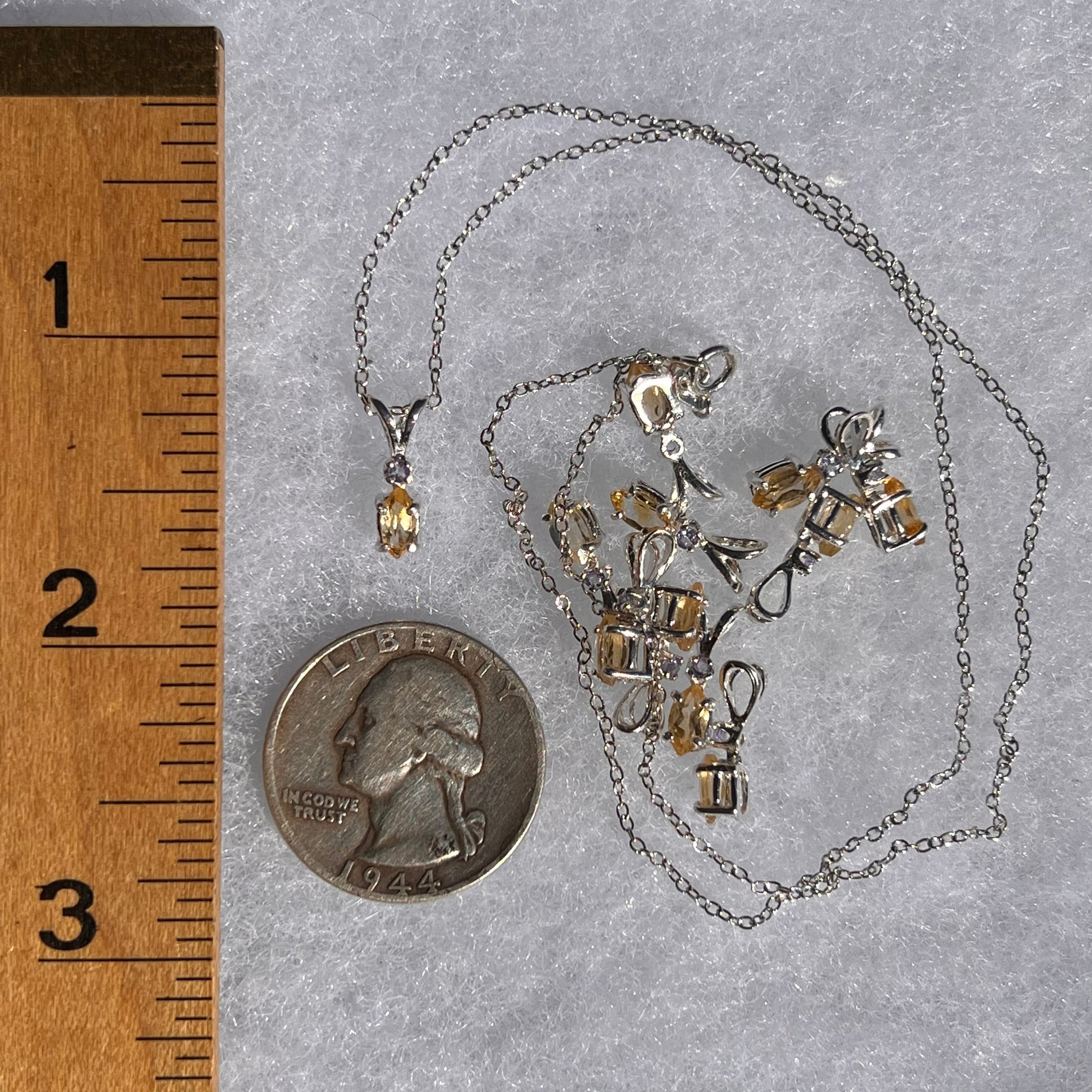 Citrine & Tanzanite Necklace Sterling Silver