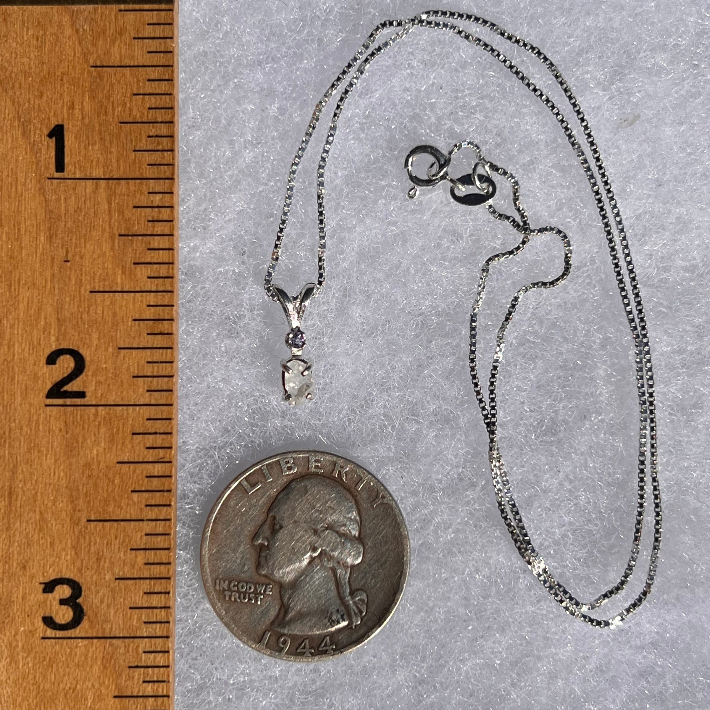 Raw Phenacite & Tanzanite Necklace Sterling Silver
