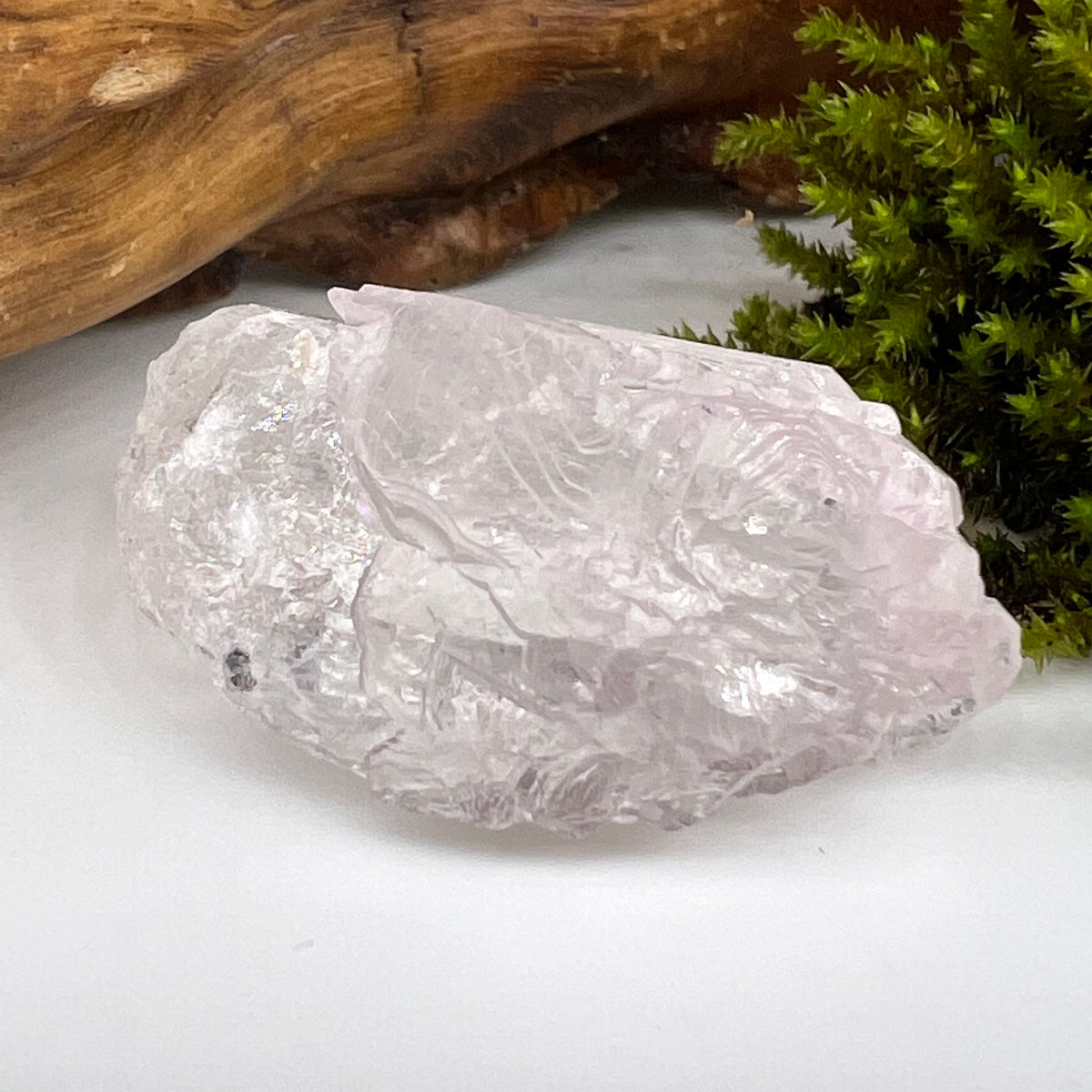 Crystalized Rose Quartz Hint of Pink #62-Moldavite Life