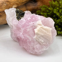 Crystalized Rose Quartz with Tourmaline #64-Moldavite Life