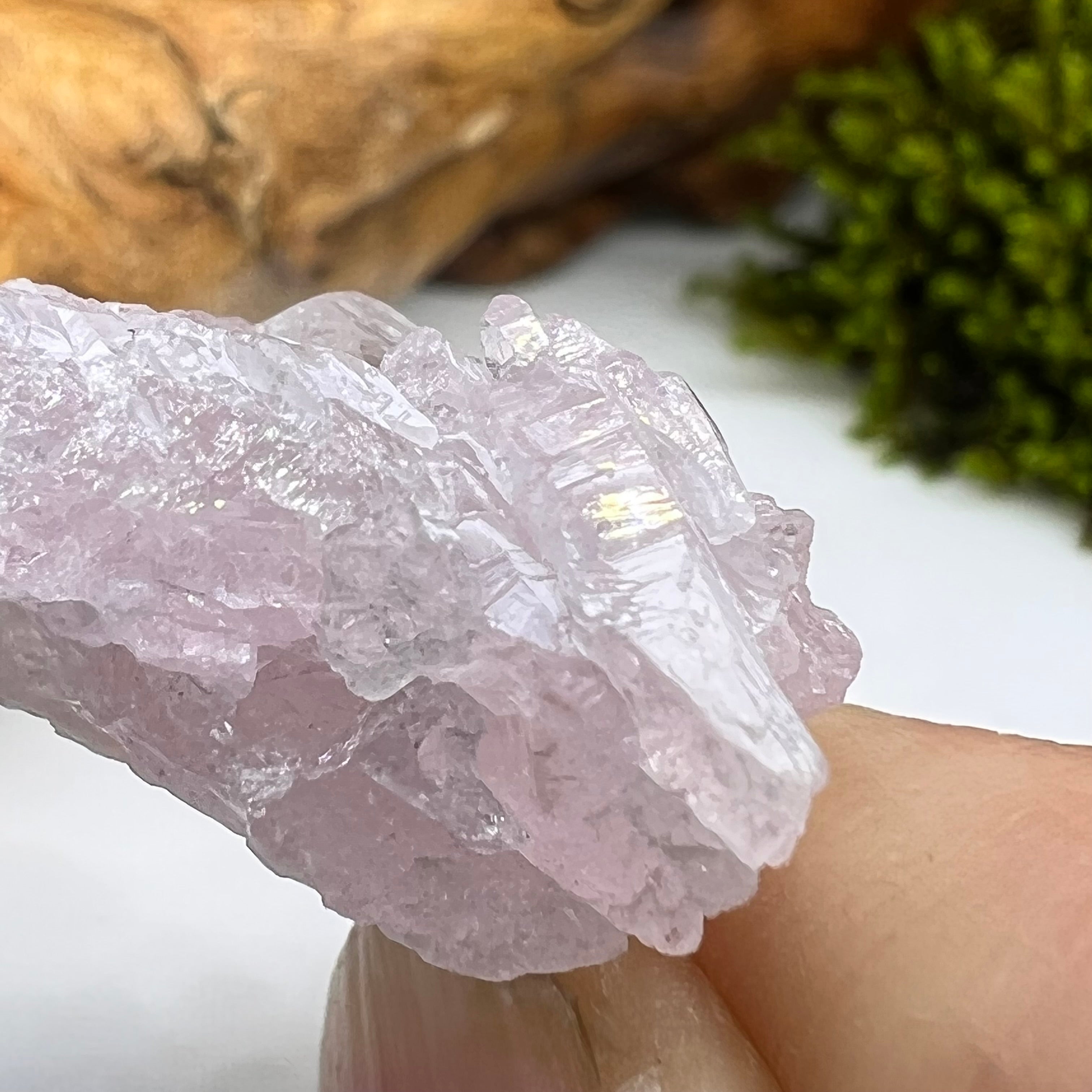 Crystalized Rose Quartz | Elestial Pink Etched | moldavitejewelry.com