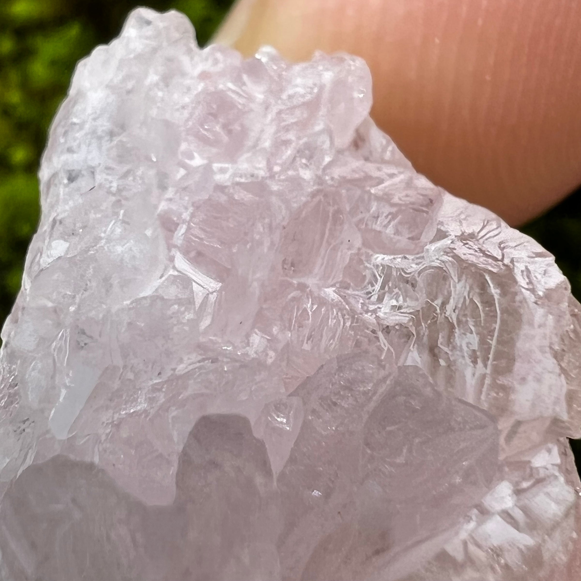 Crystalized Rose Quartz Elestial #66-Moldavite Life