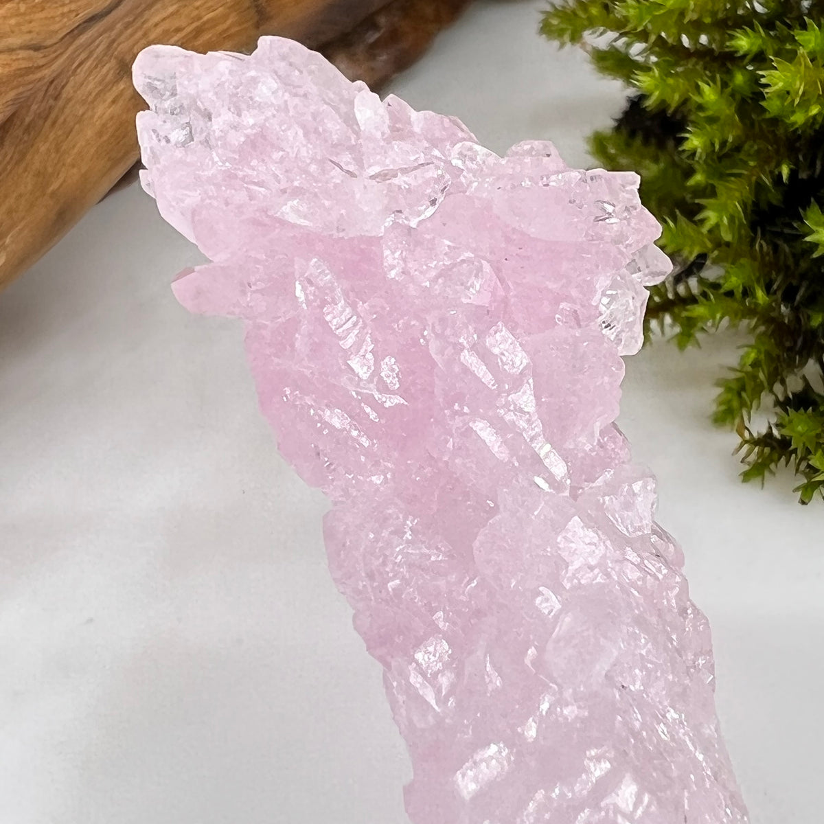 Crystalized Rose Quartz #72-Moldavite Life