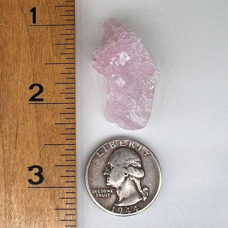 Crystalized Rose Quartz #72-Moldavite Life