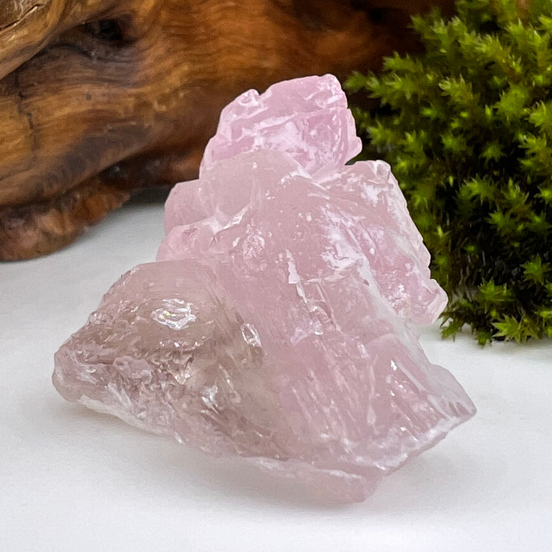 Crystalized Rose Quartz Elestial Frosted #77-Moldavite Life