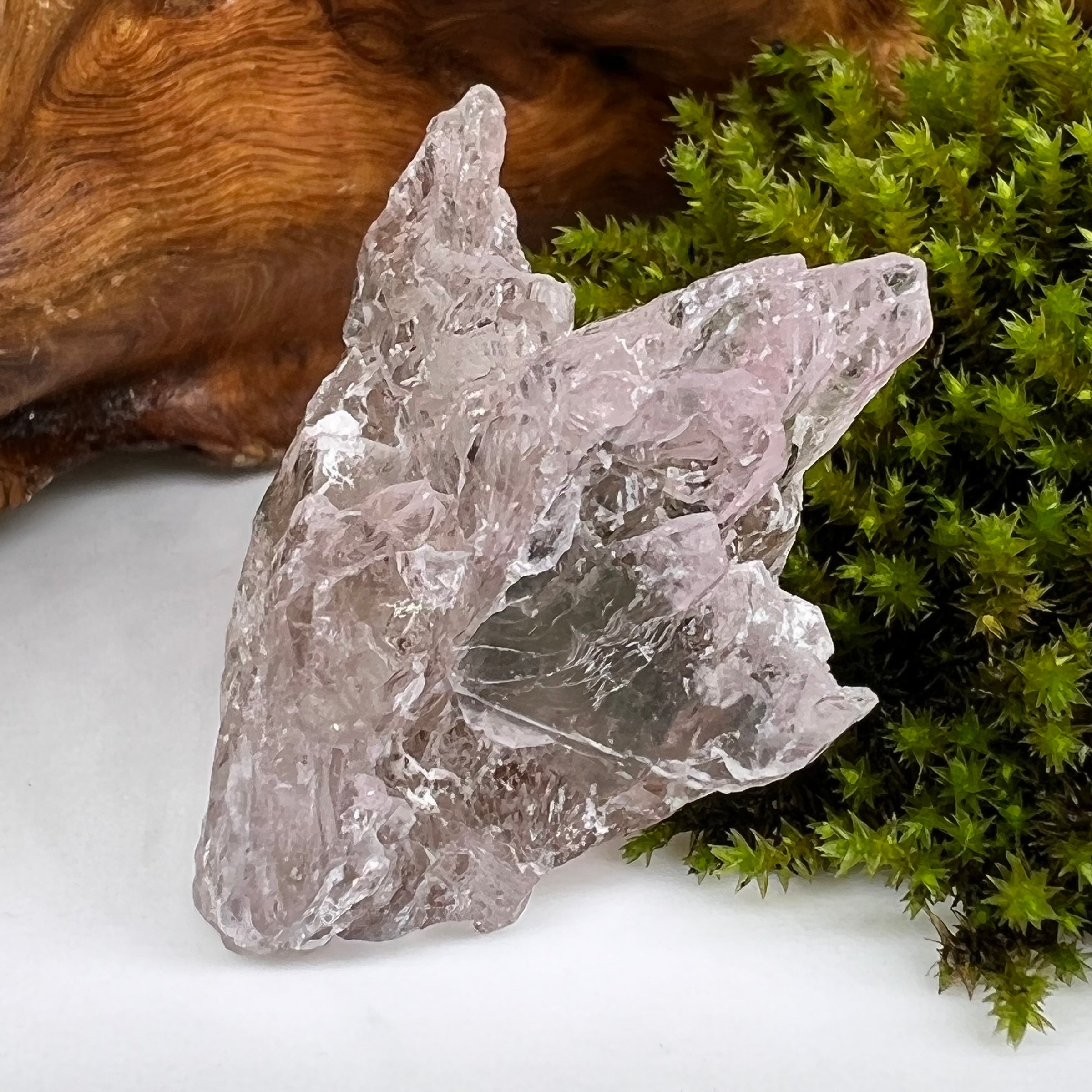 Crystalized Rose Quartz Elestial Smokey #78-Moldavite Life