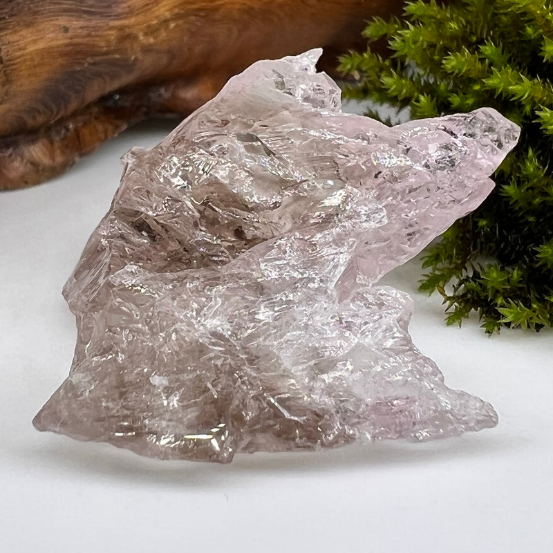 Crystalized Rose Quartz Elestial Smokey #78-Moldavite Life