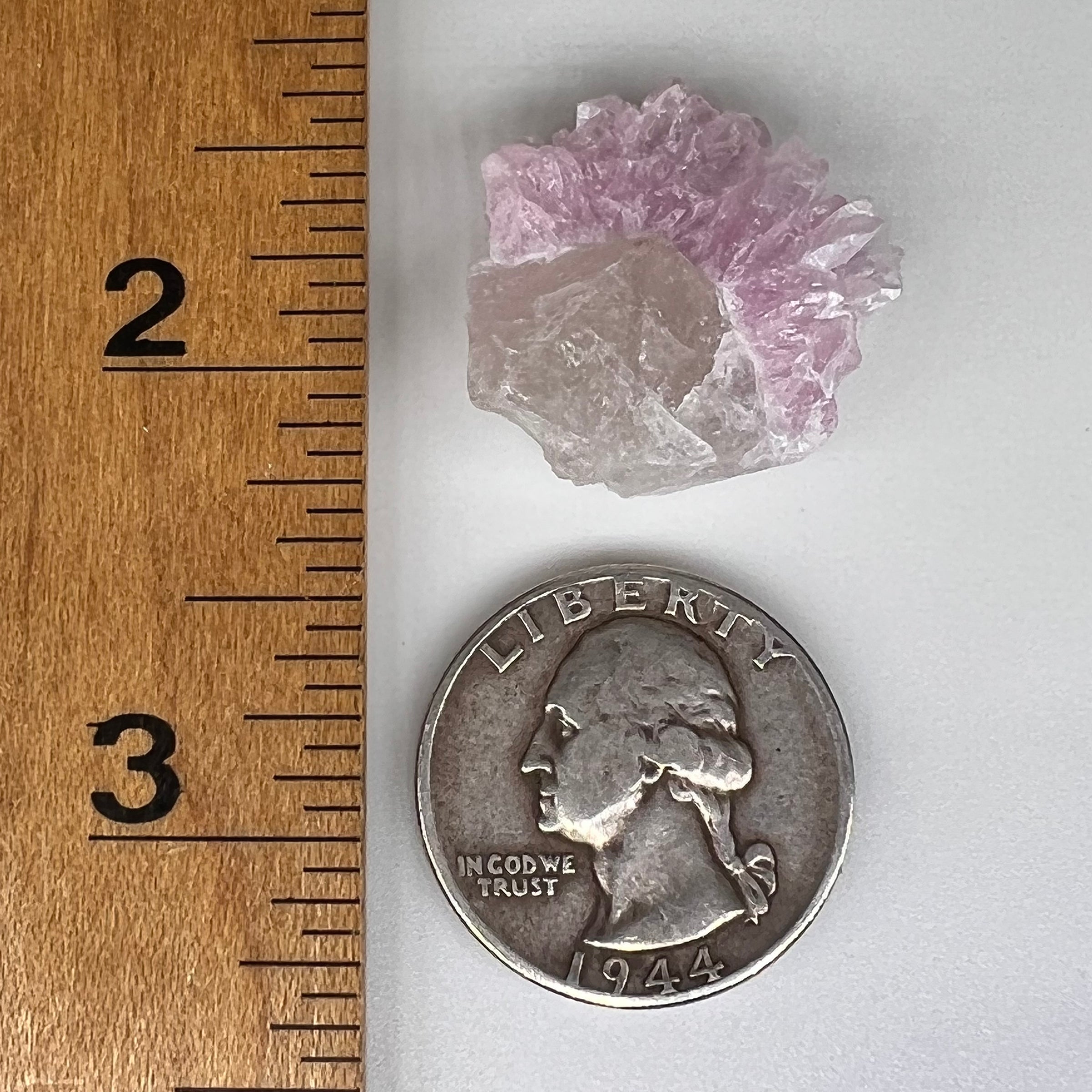 Crystalized Rose Quartz Cluster on Clear Quartz #79-Moldavite Life