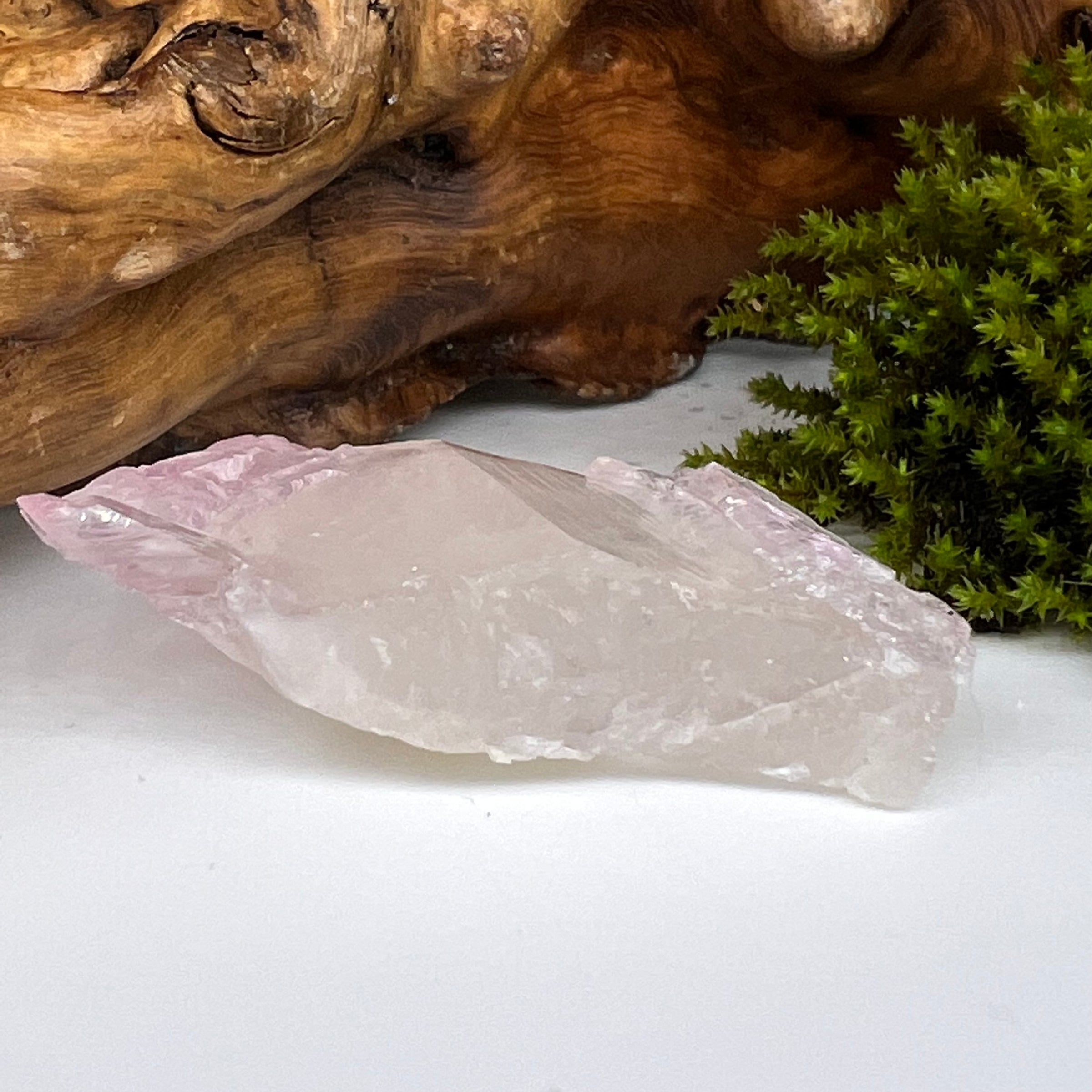 Crystalized Rose Quartz Self Healed #81-Moldavite Life
