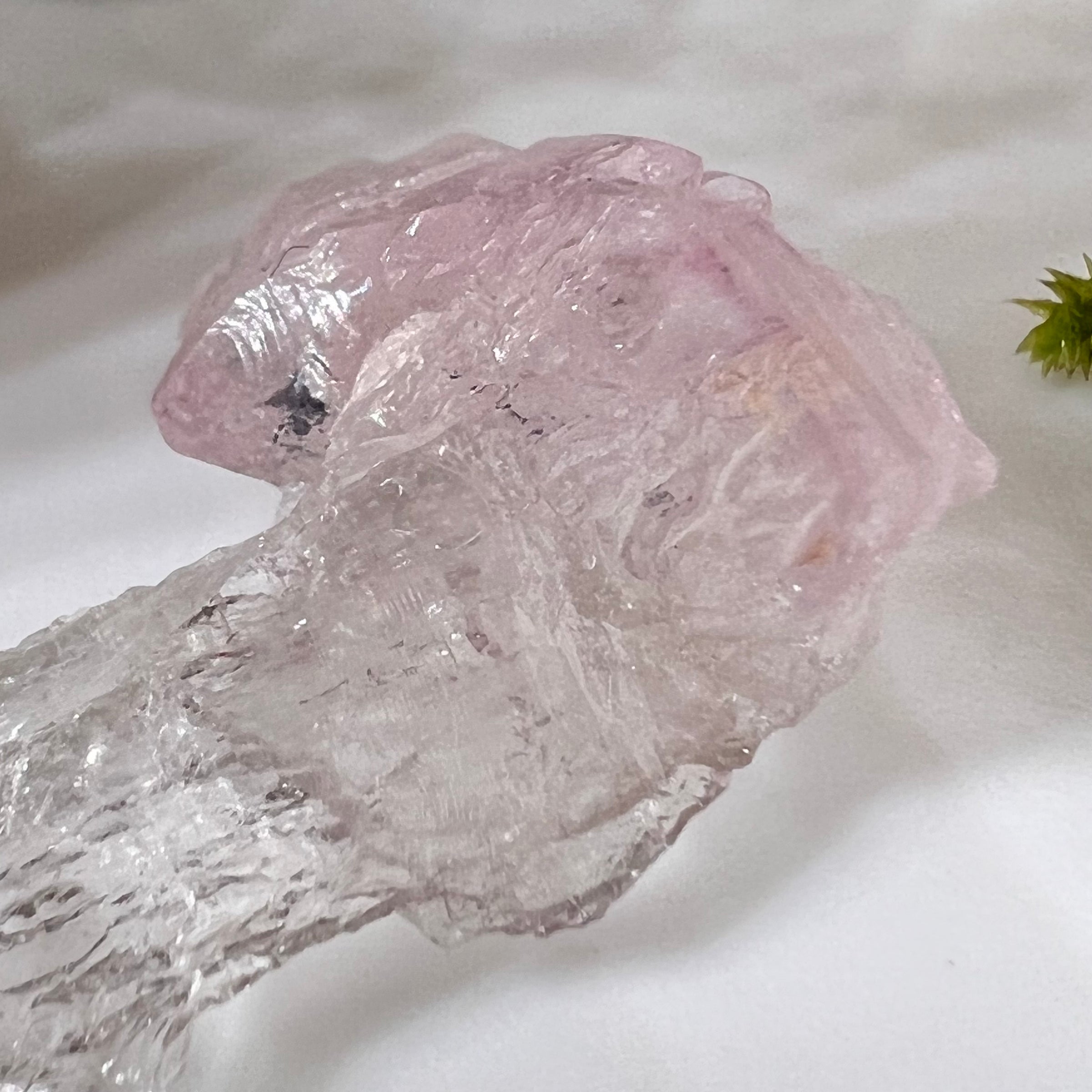 Crystalized Rose Quartz #133-Moldavite Life