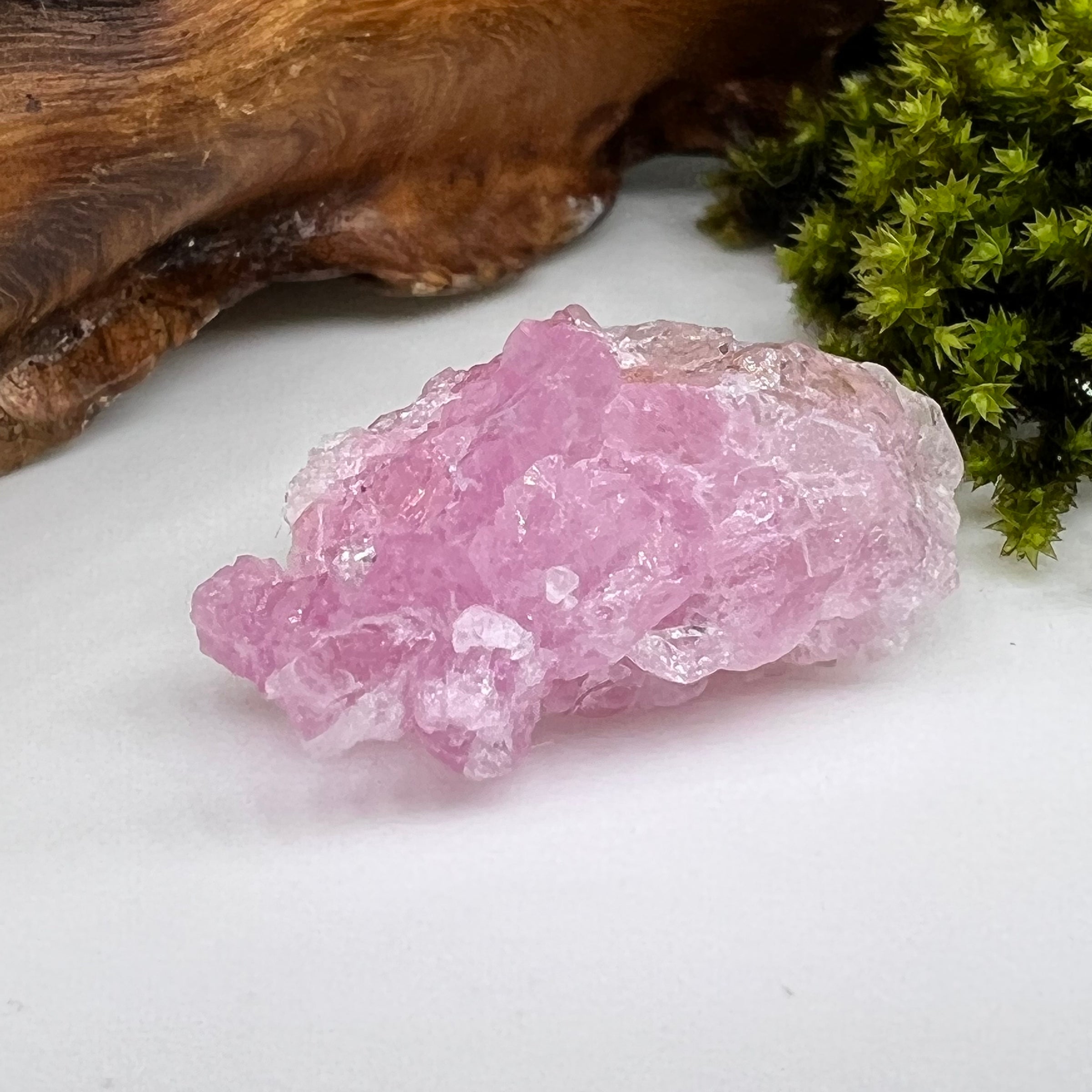 Crystalized Rose Quartz #134-Moldavite Life