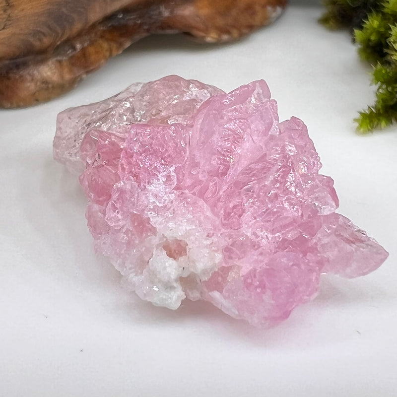 Crystalized Rose Quartz #134-Moldavite Life