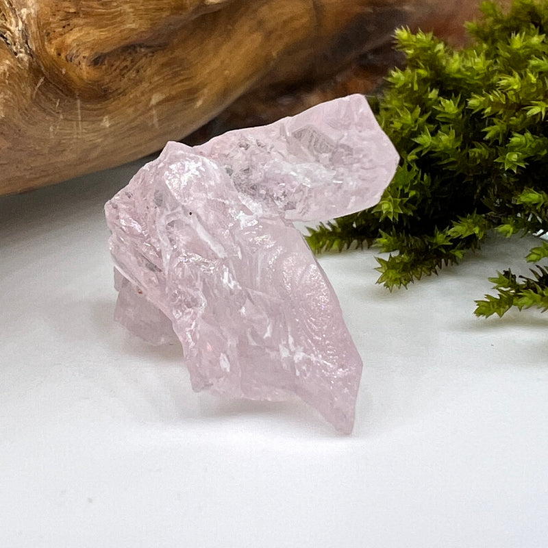Crystalized Rose Quartz #136-Moldavite Life