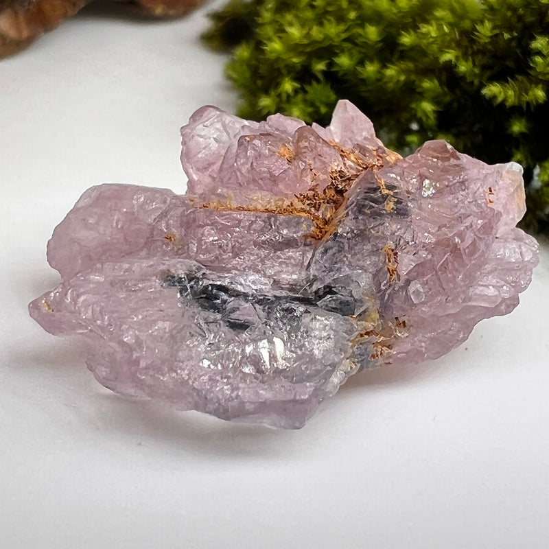 Crystalized Rose Quartz #140-Moldavite Life