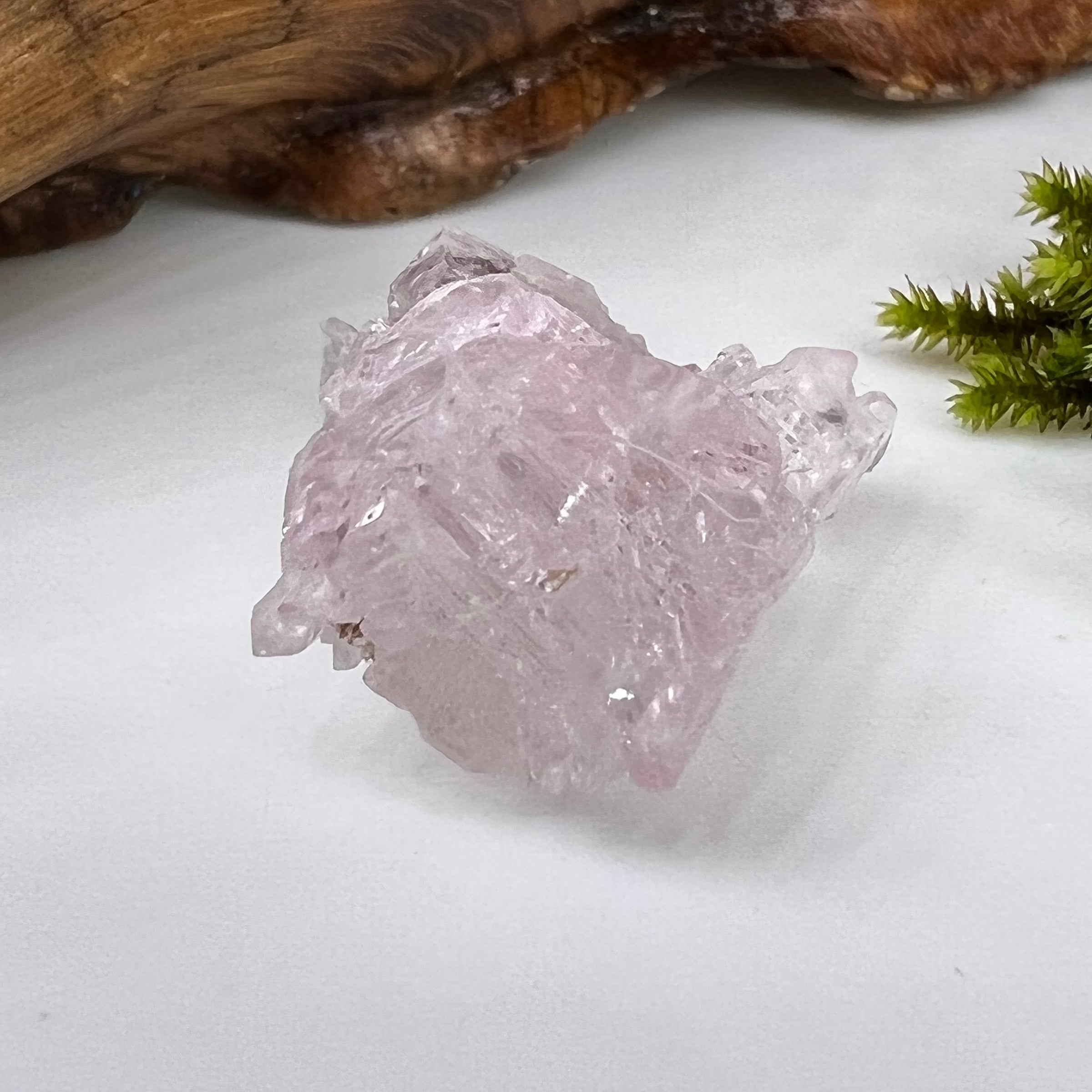 Crystalized Rose Quartz #150-Moldavite Life