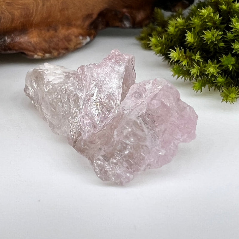 Crystalized Rose Quartz #160-Moldavite Life