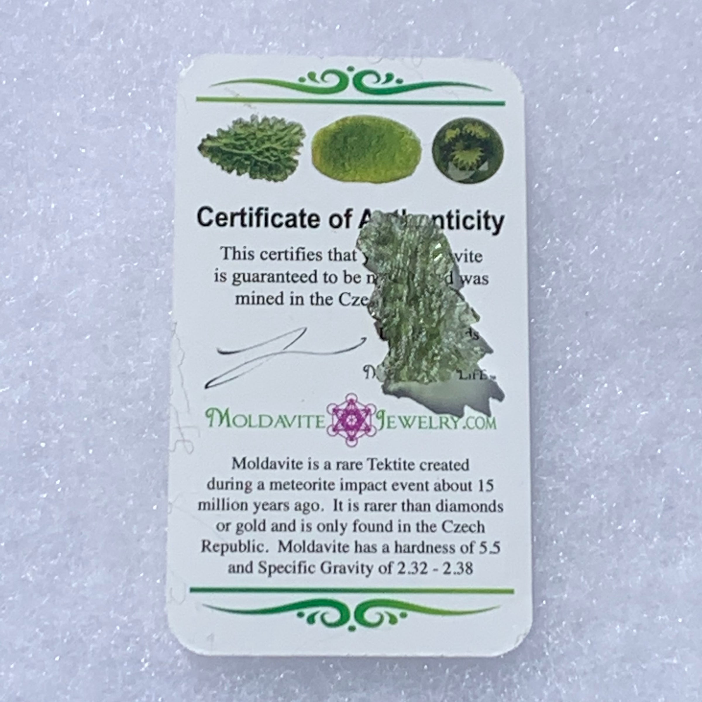 Besednice Moldavite Genuine Certified 1.2 grams Small