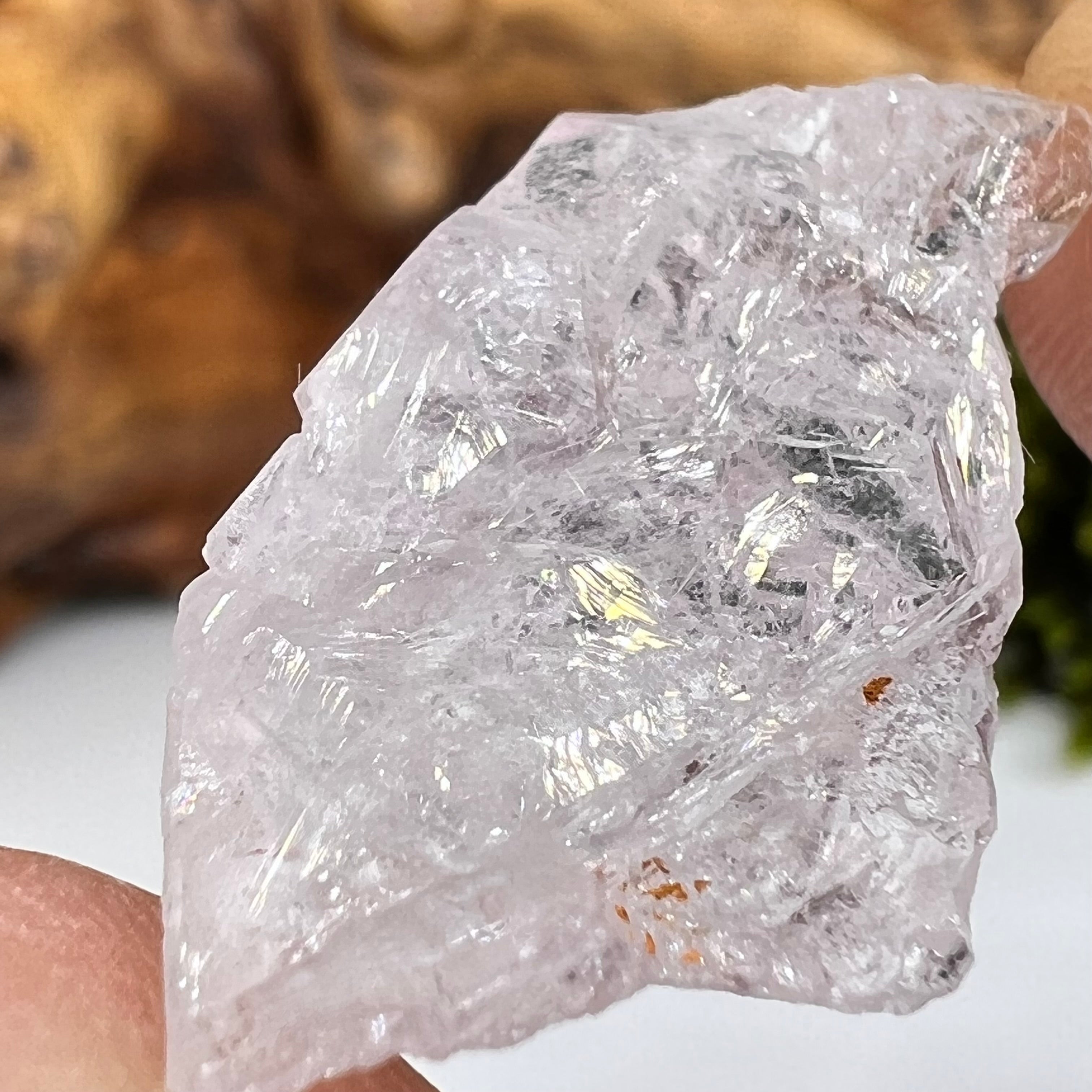 Crystalized Rose Quartz | Elestial Pink Quartz | moldavitejewelry.com