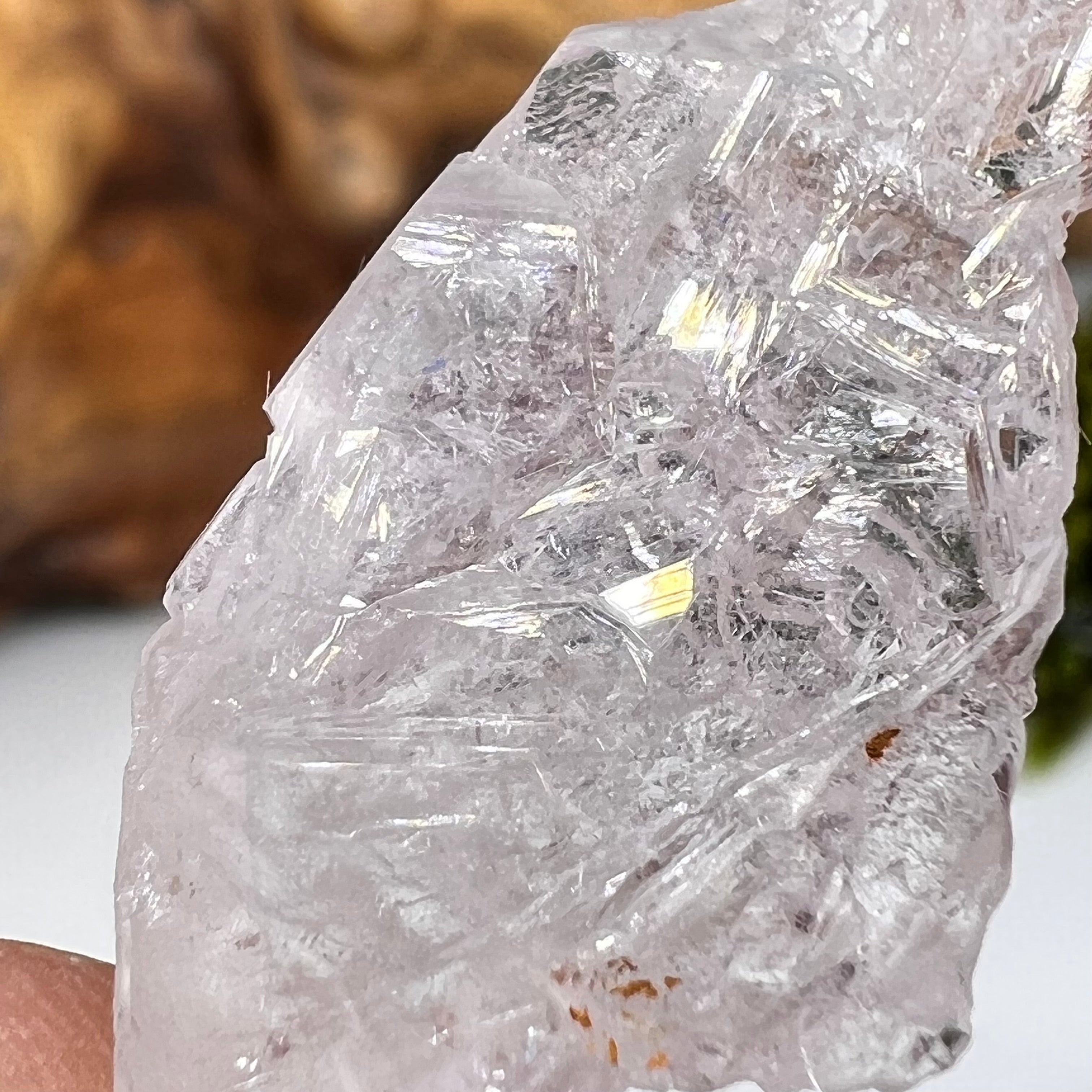 Crystalized Rose Quartz | Elestial Pink Quartz | moldavitejewelry.com