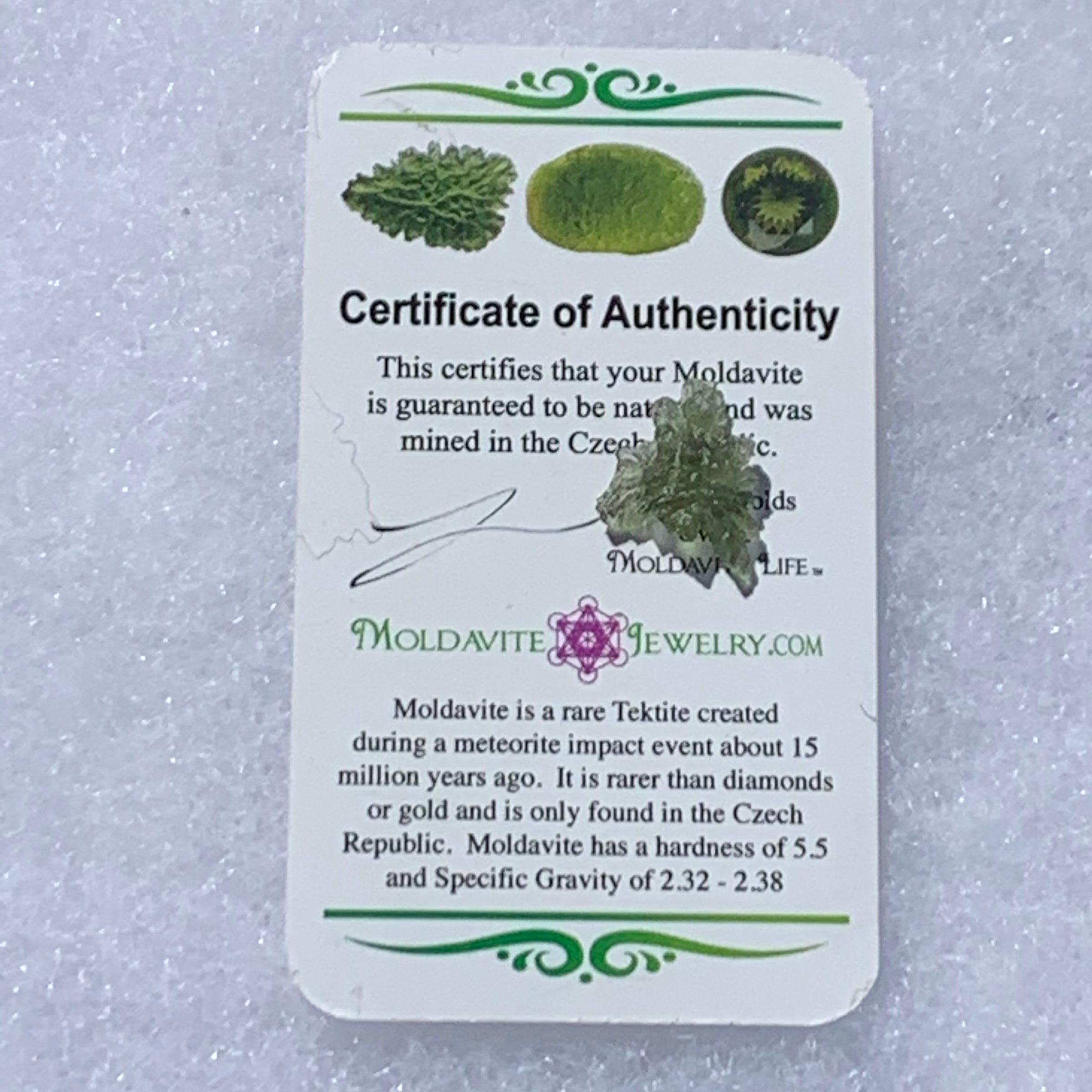 Besednice Moldavite Genuine Certified 0.5 grams Small