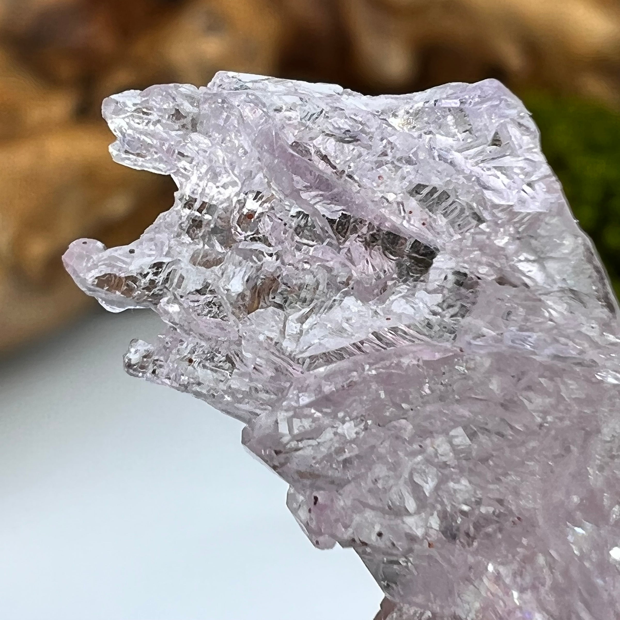 Crystalized Rose Quartz Etched #84-Moldavite Life