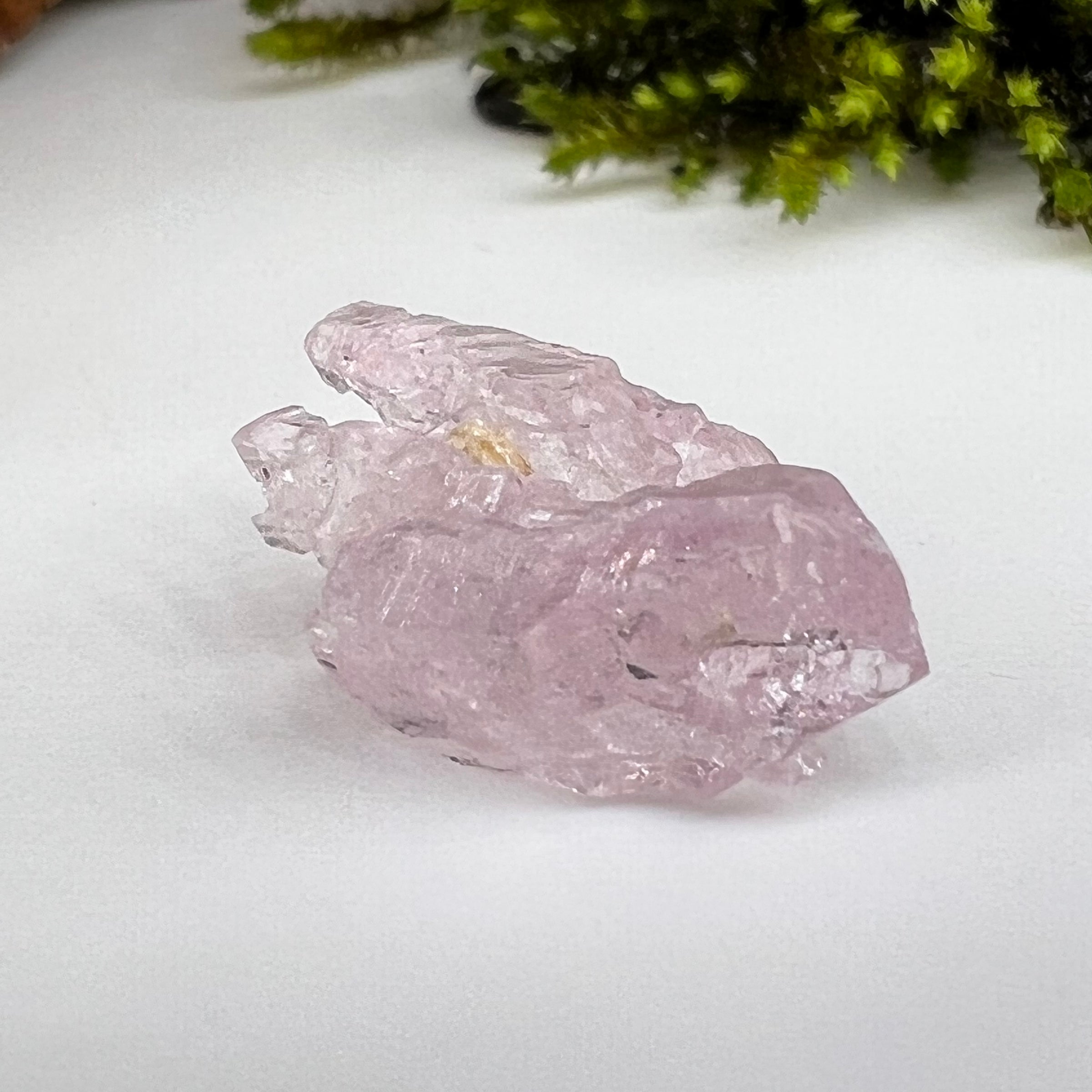 Crystalized Rose Quartz #88-Moldavite Life