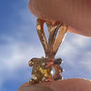 Admire Meteorite Pallasite Crystal Pendant 14k Gold #2277