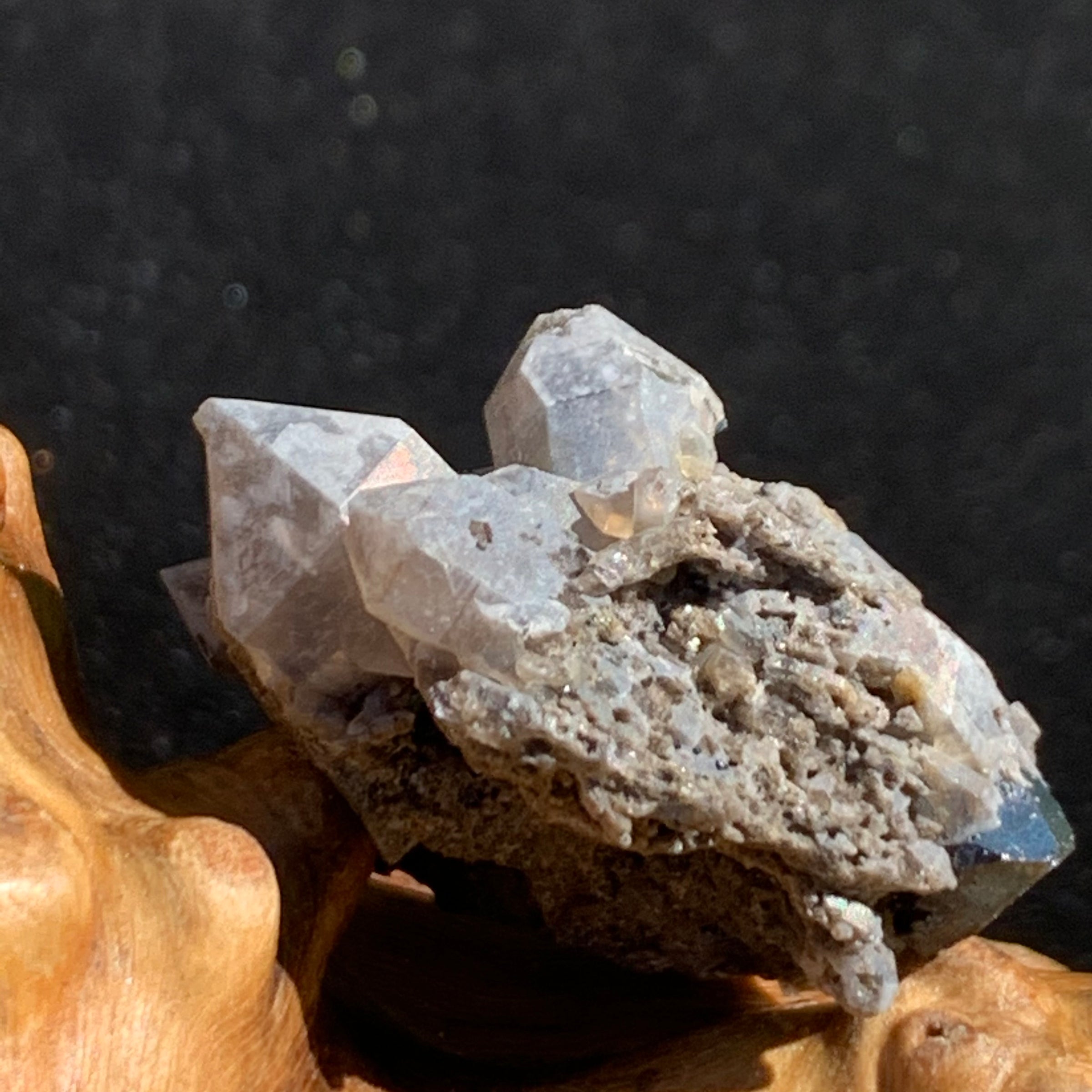 Brookite Crystals in Quartz Matrix BR43A-Moldavite Life