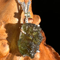 raw & faceted moldavite sterling silver necklace