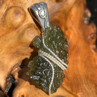 Moldavite Sterling Silver Wire Wrapped Pendant-Moldavite Life