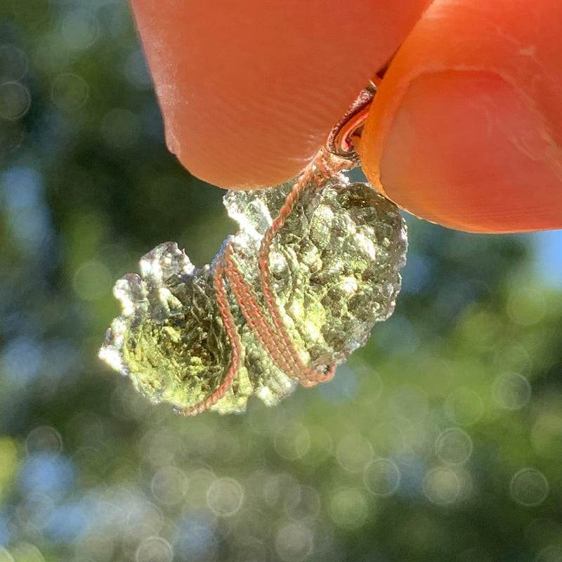 Moldavite Sterling Silver Wire Wrapped Pendant-Moldavite Life