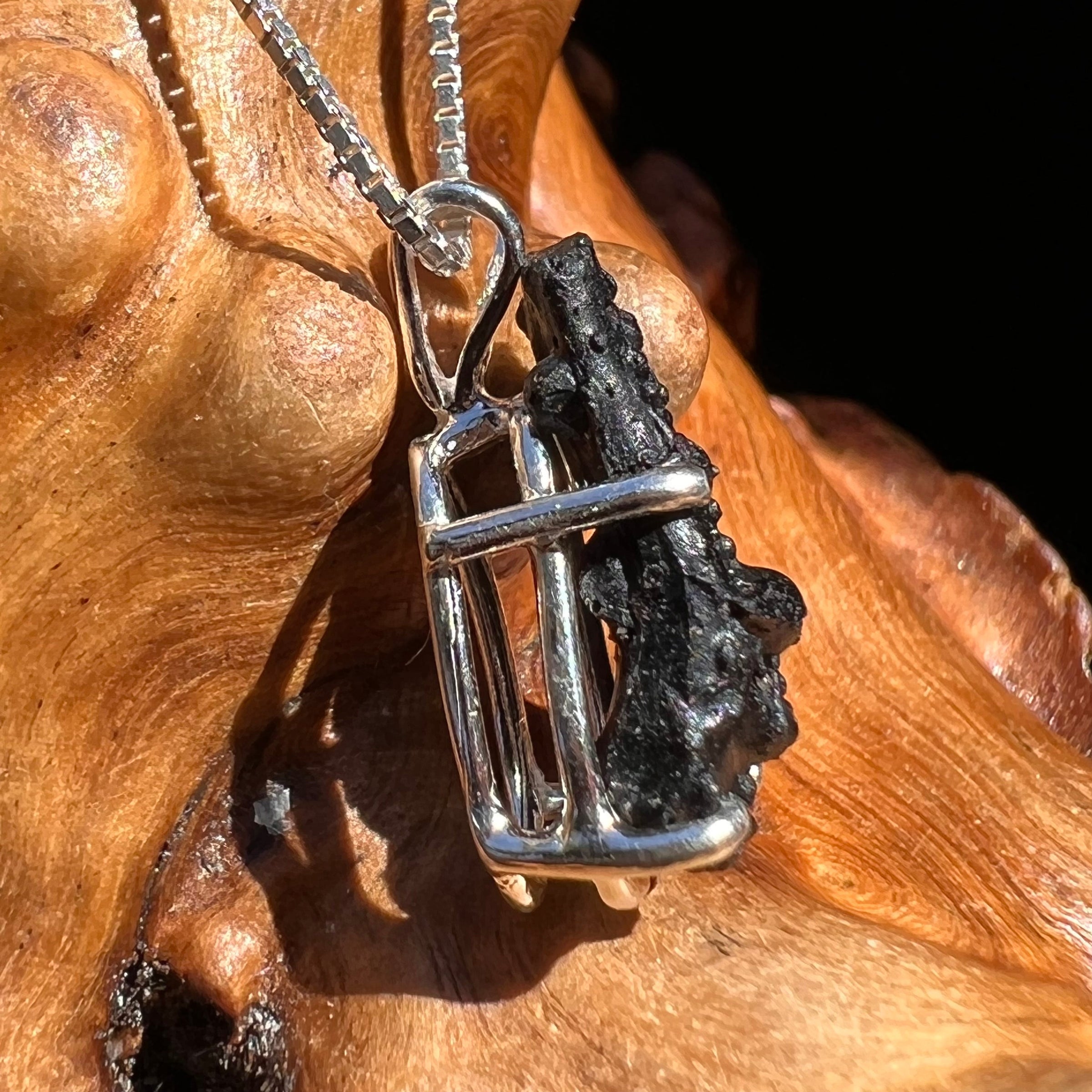 Irgizite Tektite Pendant Necklace Sterling Silver #2527-Moldavite Life